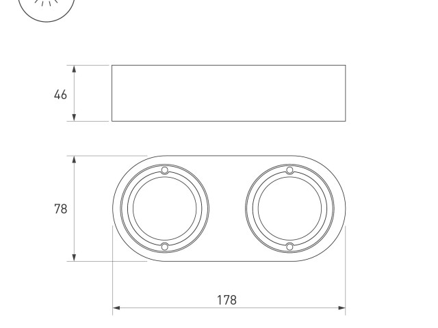 Корпус PLURIO-BASE-SURFACE-RS179x78 (BK, 1-2, 200mA) (Arlight, IP20 Металл, 3 года) фото:1