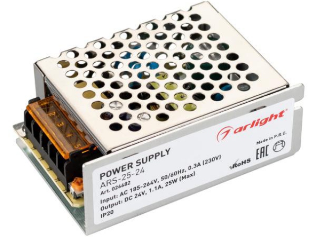 Блок питания ARS-25-24 (24V, 1.1A, 25W) (Arlight, IP20 Сетка, 2 года) фото:2