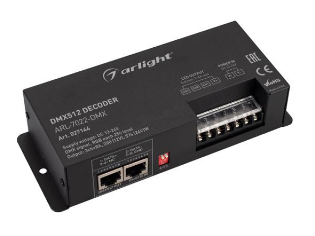 Декодер ARL-7022-DMX (12-24V, 3x8A, DMX512, XLR3) (Arlight, IP20 Металл, 3 года) фото:13