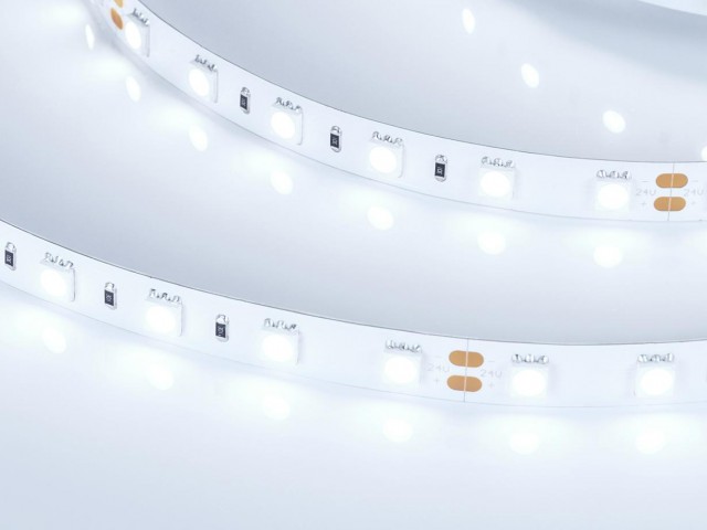Лента RT 2-5000 24V Cool 8K 2x (5060, 300 LED, LUX) (Arlight, 14.4 Вт/м, IP20) фото:3
