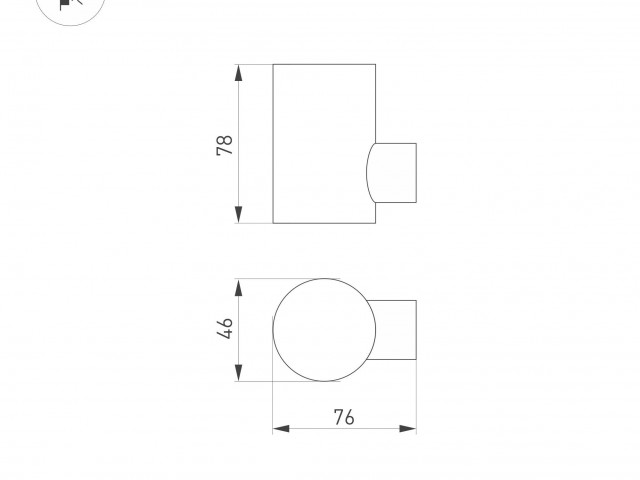 Светильник KT-RAY-WALL-R46-3W Warm3000 (GR, 24 deg, 24V) (Arlight, IP65 Металл, 3 года) фото:2