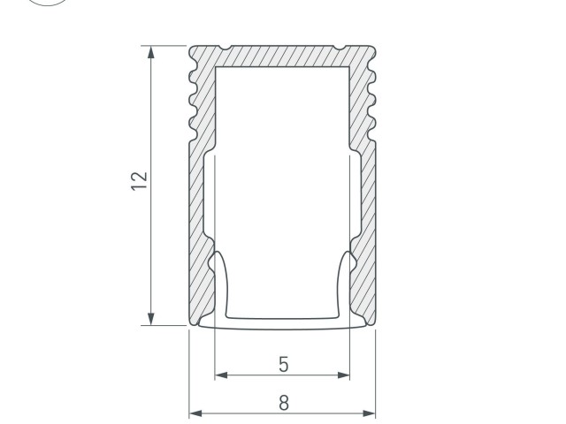 Профиль с экраном SL-MINI-8-H12-2000 ANOD+OPAL (Arlight, Алюминий) фото:3