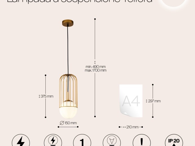 Подвесной светильник Maytoni P362PL-01G фото:25