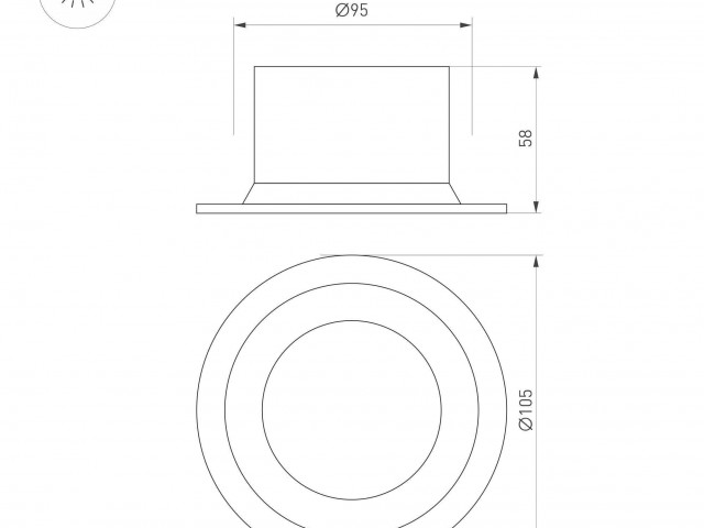 Светильник MS-DROP-BUILT-R105-14W Warm3000 (BK, 85 deg, 230V) (Arlight, IP54 Металл, 5 лет) фото:3