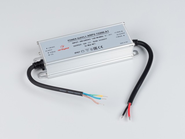 Блок питания ARPV-12200-A1 (12V, 16.6A, 200W) (Arlight, IP67 Металл, 3 года) фото:1