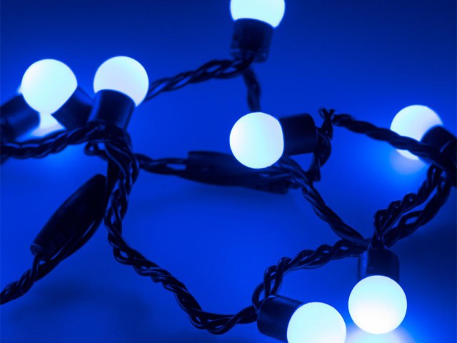 Светодиодная гирлянда ARD-BALL-CLASSIC-D17.5-20000-BLACK-200LED BLUE (230V, 14W) (Ardecoled, IP65) фото:5