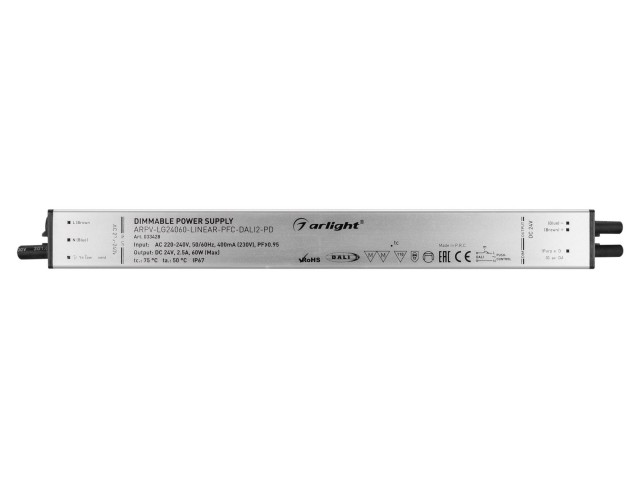 Блок питания ARPV-LG24060-LINEAR-PFC-DALI2-PD (24V, 2.5A, 60W) (Arlight, IP67 Металл, 5 лет) фото:6
