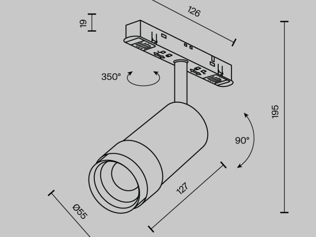 Трековый светильник Technical TR211-1-12W4K-Z-B фото:1