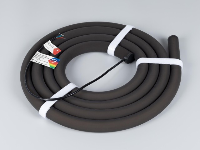 Лента герметичная MOONLIGHT-BLACK-SIDE-G280-D25mm 24V RGB 360deg (14.4 W/m, IP65, 3m, wire x1) (Arlight, Вывод боковой, 3 года) фото:2