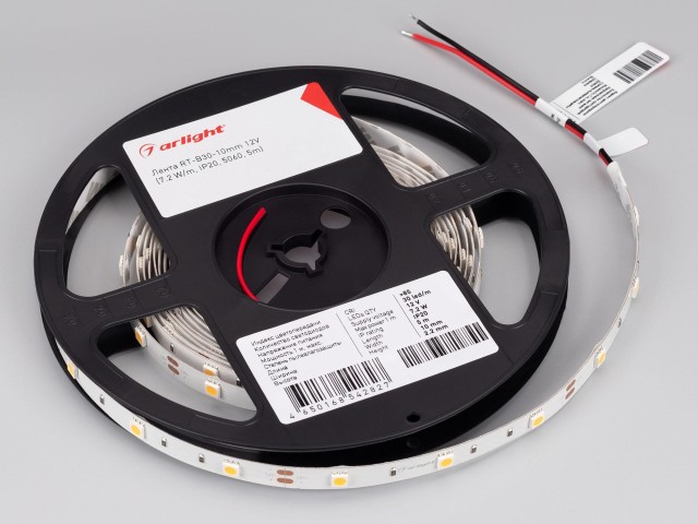 Лента RT-B30-10mm 12V Warm3000 (7.2 W/m, IP20, 5060, 5m) (Arlight, 7.2 Вт/м, IP20) фото:5