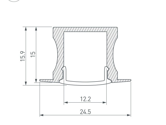 Профиль с экраном ALU-SLIM-H15-F-2000 ANOD+FROST (Arlight, Алюминий) фото:1