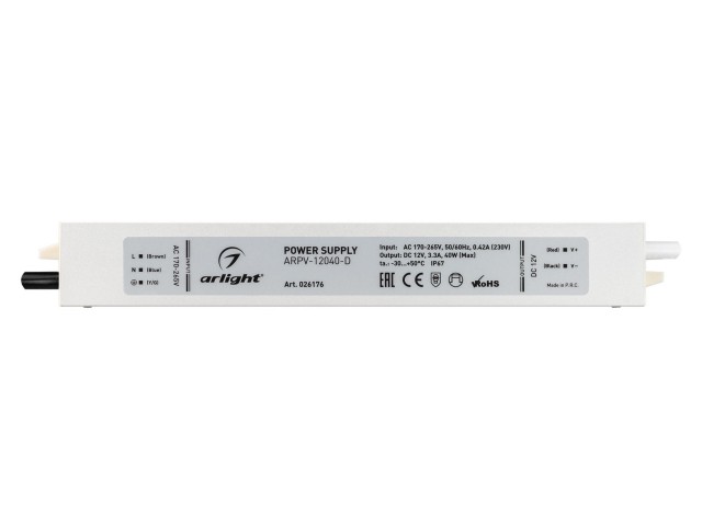 Блок питания ARPV-12040-D (12V, 3.3A, 40W) (Arlight, IP67 Металл, 3 года) фото:10