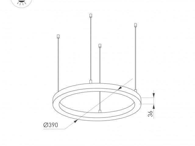 Светильник SP-LINE-HANG-ARC-O3535-D350-35W Warm3000 (BLACK, 230V) (Arlight, Металл) фото:4