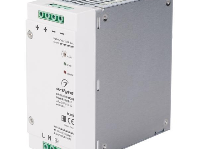 Блок питания ARV-DRP240-24 (24V, 10A, 240W, PFC) (Arlight, IP20 DIN-рейка) фото:2
