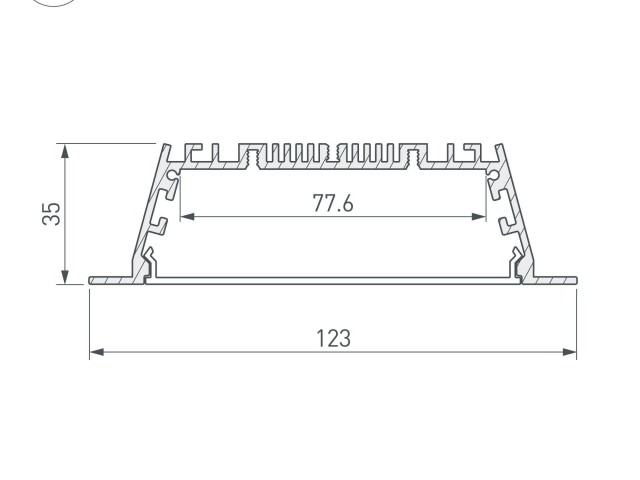 Профиль с экраном ARH-POWER-W120-F-2000 ANOD (Arlight, Алюминий) фото:7