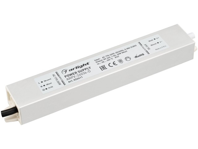 Блок питания ARPV-24036-D (24V, 1.5A, 36W) (Arlight, IP67 Металл, 3 года) фото:2