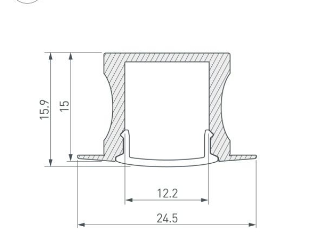 Профиль с экраном ALU-SLIM-H15-F-2000 ANOD+FROST (Arlight, Алюминий) фото:7