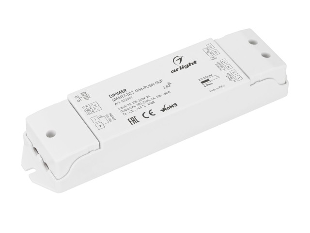 Диммер SMART-D22-DIM-PUSH-SUF (230V, 2A, TRIAC, 2.4G) (Arlight, IP20 Пластик, 5 лет) фото:1
