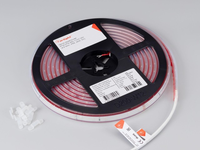 Лента герметичная RTW-PFS-A60-11mm 24V Red (4.8 W/m, IP68, 2835, 5m) (Arlight, -) фото:1