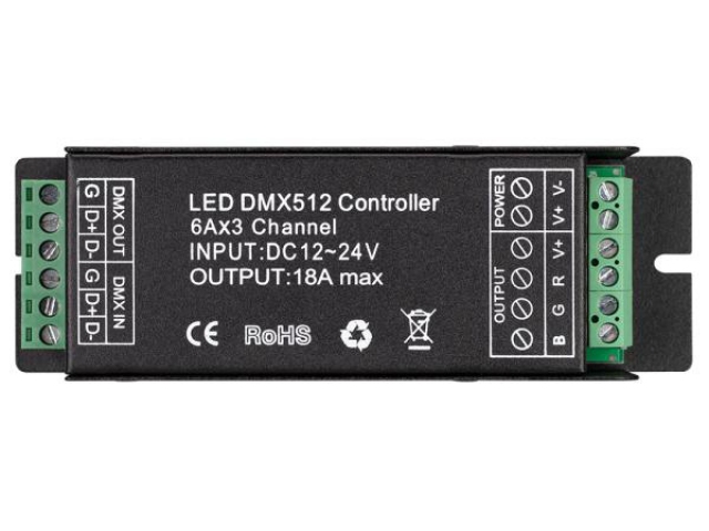 Декодер ARL-7022-DMX (12-24V, 3x6A, DMX512) (Arlight, IP20 Металл, 3 года) фото:4