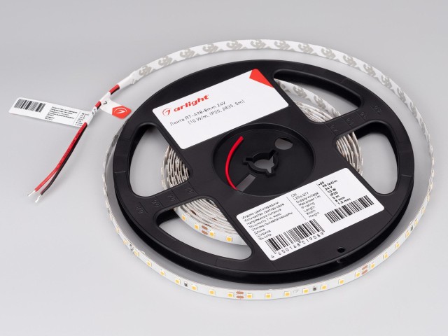 Лента RT-A98-8mm 24V Cool 8K (10 W/m, IP20, 2835, 5m) (Arlight, 10 Вт/м, IP20) фото:7
