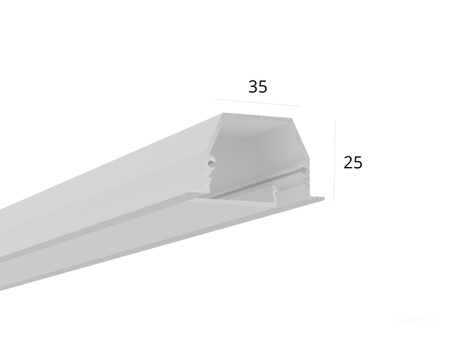 Алюминиевый LED профиль LINE 3525 IN ral9003 LT70 (с экраном) — 2000мм фото:2