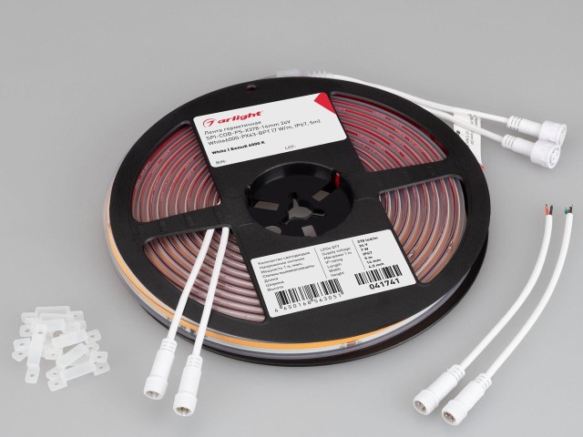 Лента герметичная SPI-COB-PS-X378-14mm 24V White6000-PX63-BPT (7 W/m, IP67, 5m) (Arlight, бегущий огонь) фото:1