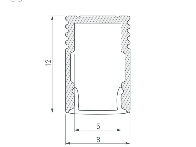 Профиль с экраном SL-MINI-8-H12-2000 ANOD+OPAL (Arlight, Алюминий) фото:4