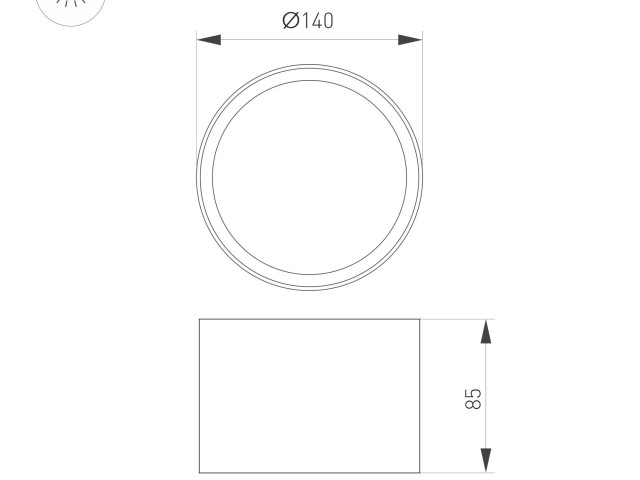 Светильник SP-BISCOTTO-R140-15W Warm3300-MIX (BK-GD, 80 deg, 230V) (Arlight, IP54 Металл, 5 лет) фото:2