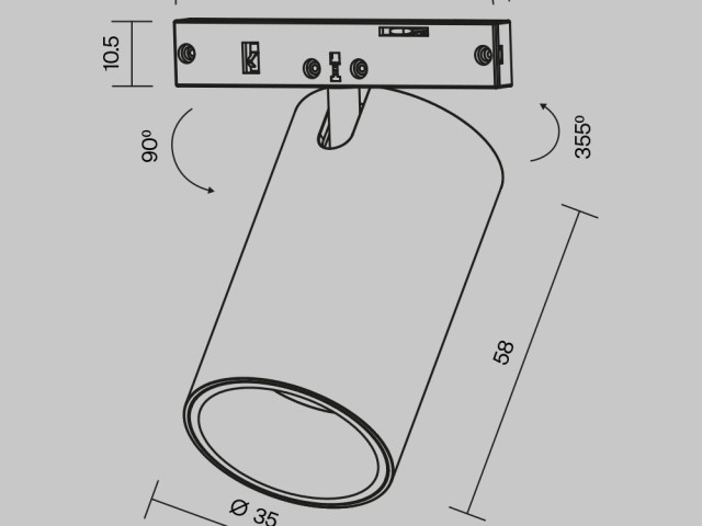 Трековый светильник Technical TR187-1-5W4K-M-B фото:1