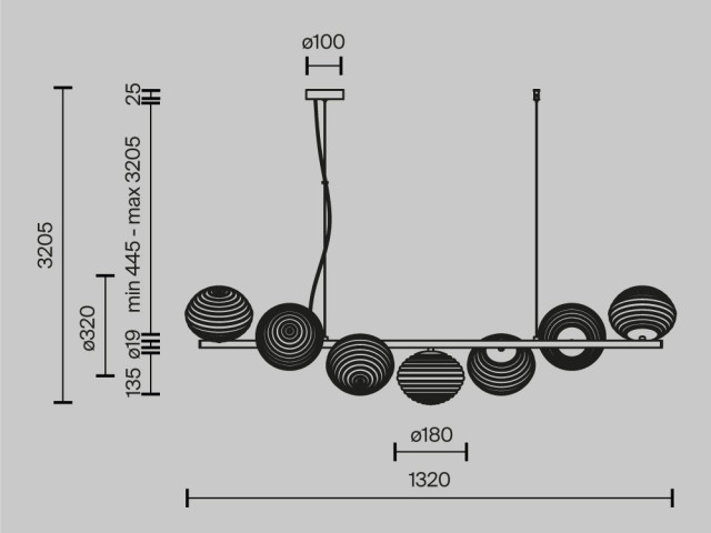 Подвесной светильник Maytoni MOD268PL-07B фото:4