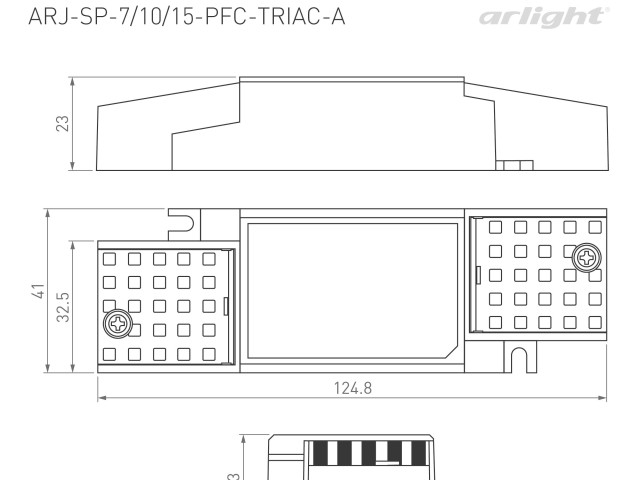 Блок питания ARJ-SP-15-PFC-TRIAC-INS (15W, 26-42V, 0.2-0.35A) (Arlight, IP20 Пластик, 5 лет) фото:1