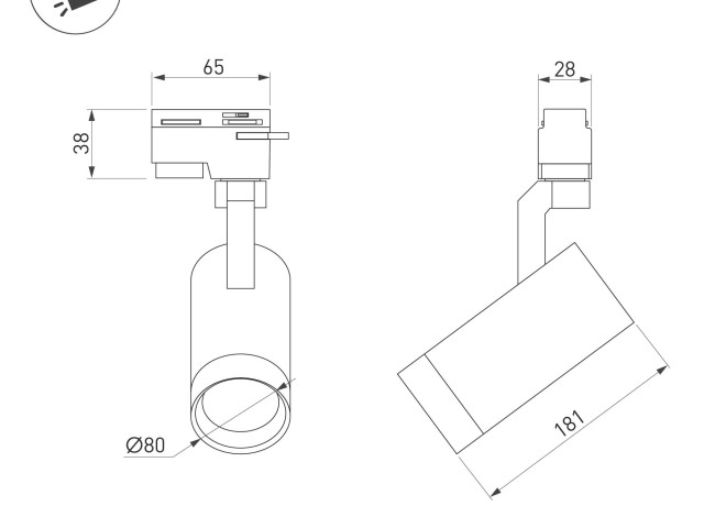 Светильник LGD-GELIOS-2TR-R80-30W Day4000 (BK, 20-60 deg, 230V) (Arlight, IP20 Металл, 3 года) фото:5