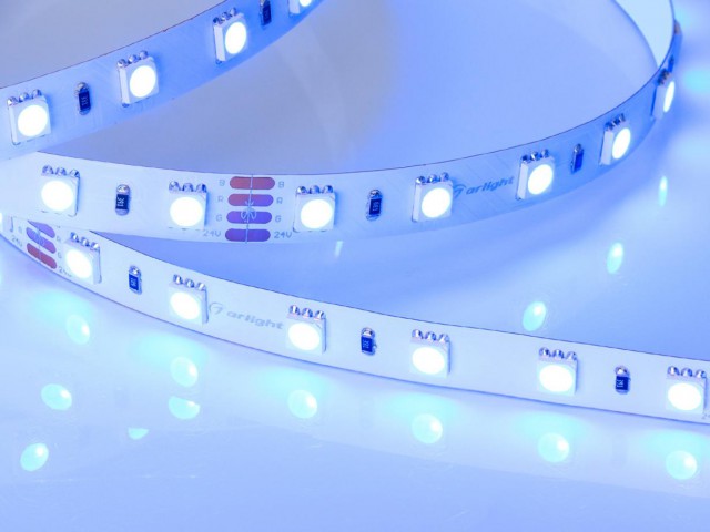 Лента RT 2-5000 24V RGB 2x (5060, 300 LED, LUX) (Arlight, 14.4 Вт/м, IP20) фото:12