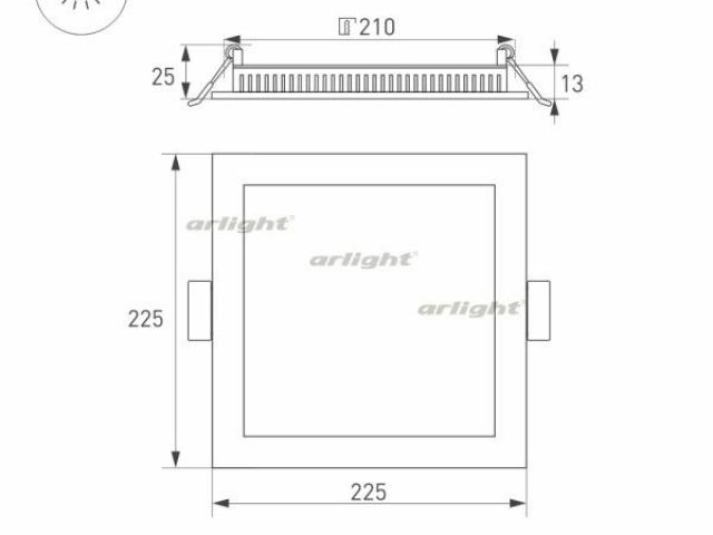 Светильник DL-225x225M-21W White (Arlight, IP40 Металл, 3 года) фото:2