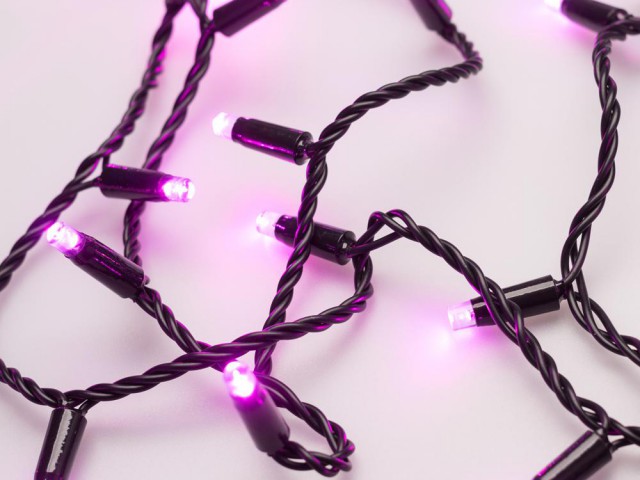 Светодиодная гирлянда ARD-STRING-CLASSIC-10000-BLACK-100LED-STD PINK (230V, 7W) (Ardecoled, IP65) фото:1