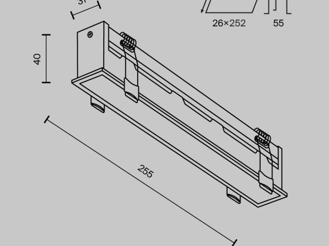 Встраиваемый светильник Technical DL066-20W3-6K-B фото:1