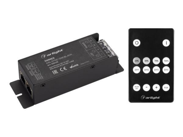 Диммер ARL-SYNC-DIM Black (12-24V, 1x25A, ПДУ 14кн, RF, RJ45) (Arlight, IP20 Металл, 3 года) фото:4