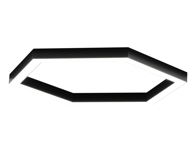 Светильник HOKASU Hexagon 35/40 (RAL9005/404*6mm/LT70 — 4K/52W) фото:1