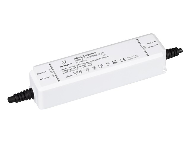 Блок питания ARPV-SP-24060-PFC (24V, 2.5A, 60W) (Arlight, IP67 Пластик, 5 лет) фото:1