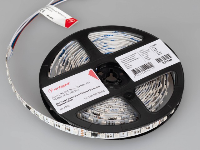 Лента DMX-B72-10mm 24V RGB-PX6 (16 W/m, IP20, 5060, 5m) (Arlight, -) фото:1