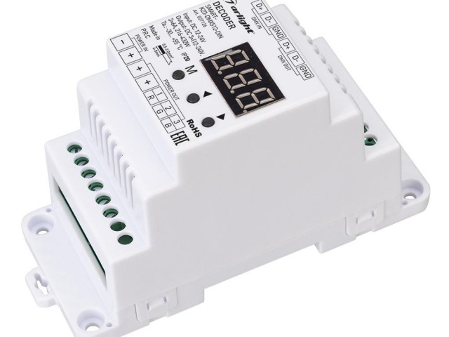 Декодер SMART-K23-DMX512-DIN (12-24V, 3x6A) (Arlight, IP20 Пластик, 5 лет) фото:3
