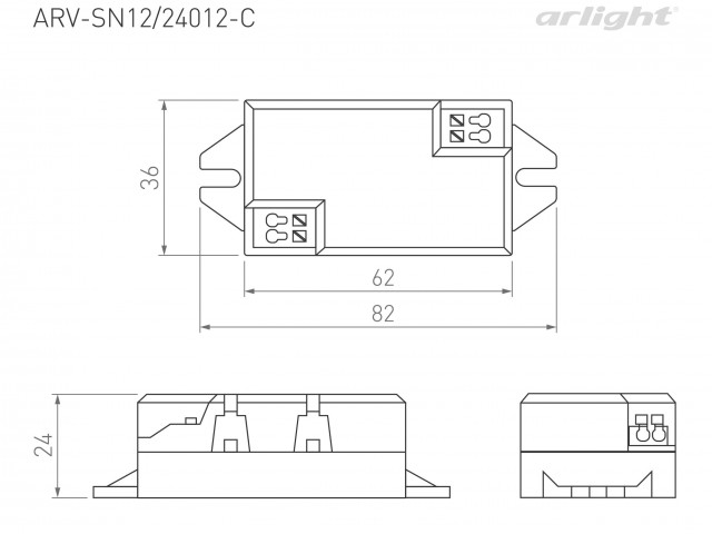 Блок питания ARV-SN12012-C (12V, 1A, 12W) (Arlight, IP20 Пластик, 3 года) фото:2