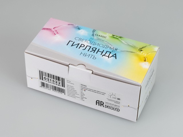 Светодиодная гирлянда ARD-STRING-CLASSIC-6000-WHITE-40LED-LIVE RGB-SPI (12V, 26W) (Ardecoled, IP65) фото:6