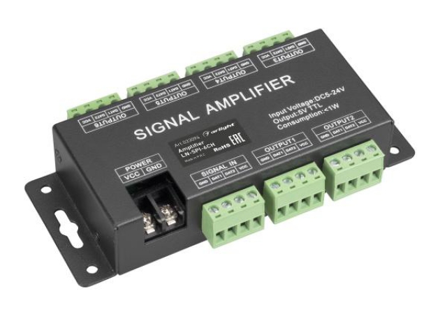 Усилитель сигнала LN-SPI-6CH (5-24V) (Arlight, IP20 Металл, 1 год) фото:1
