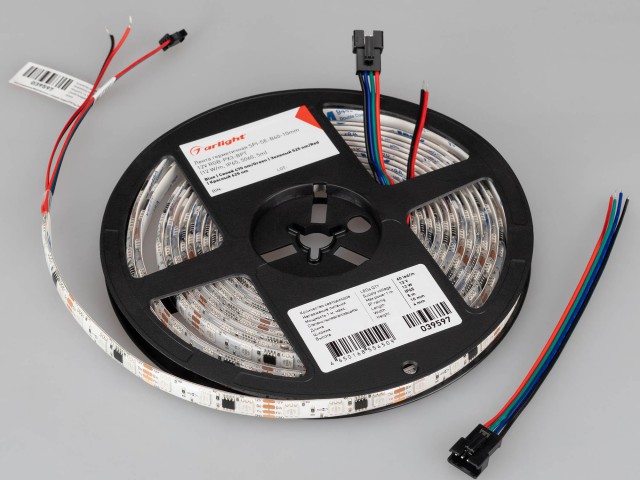 Лента герметичная SPI-SE-B60-10mm 12V RGB-PX3-BPT (12 W/m, IP65, 5060, 5m) (Arlight, бегущий огонь) фото:1
