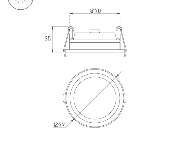 Корпус PLURIO-BASE-BUILT-R77 (BK, 1-2, 200mA) (Arlight, IP20 Металл, 3 года) фото:1