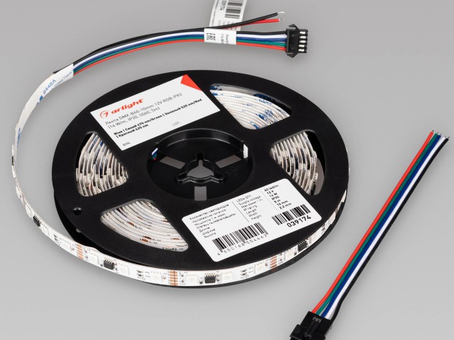 Лента DMX-B60-10mm 12V RGB-PX3 (14 W/m, IP20, 5060, 5m) (Arlight, -) фото:4
