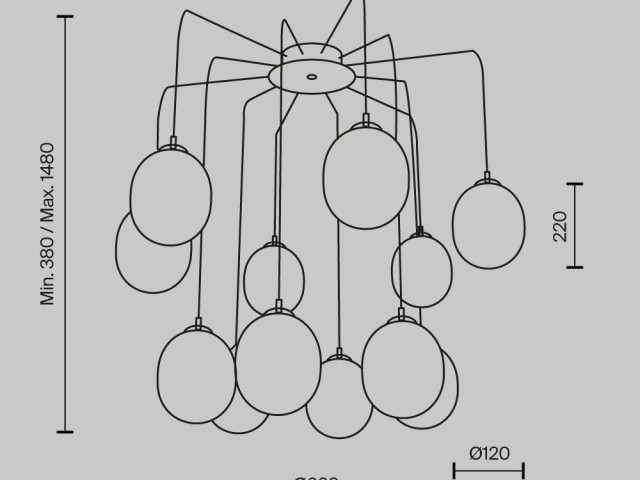 Подвесной светильник Maytoni MOD176PL-12G фото:9
