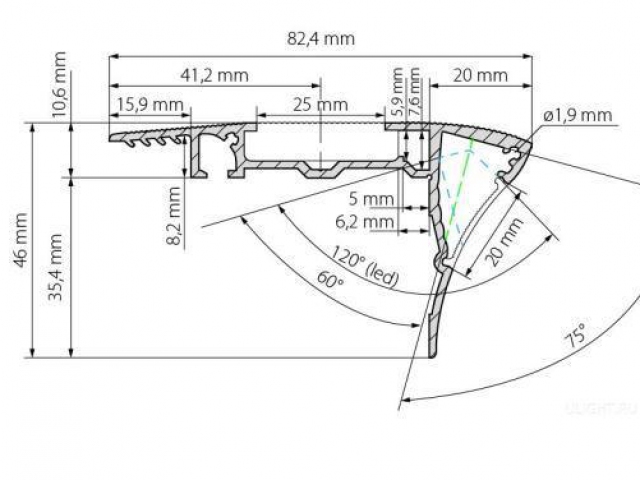 Профиль с экраном ALU-STAIR-DK-2000 ANOD+FROST (Arlight, Алюминий) фото:10